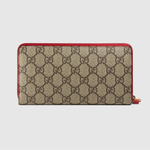 Gucci GG Supreme Canvas Zip Around Wallet with Cherries - Picture 2 of 14